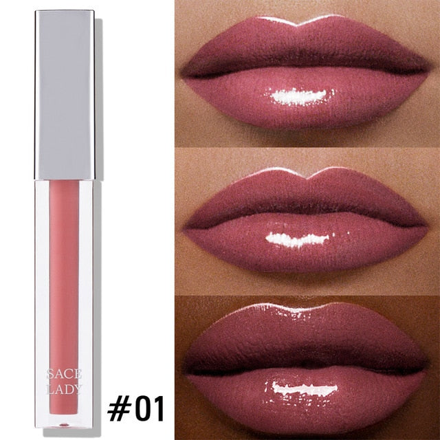 SACE LADY High Shine Lip Gloss Makeup Smooth Buildable Intense Glitter Lip Gloss Beauty Sexy Make Up Moisturizing Cosmetic TSLM2