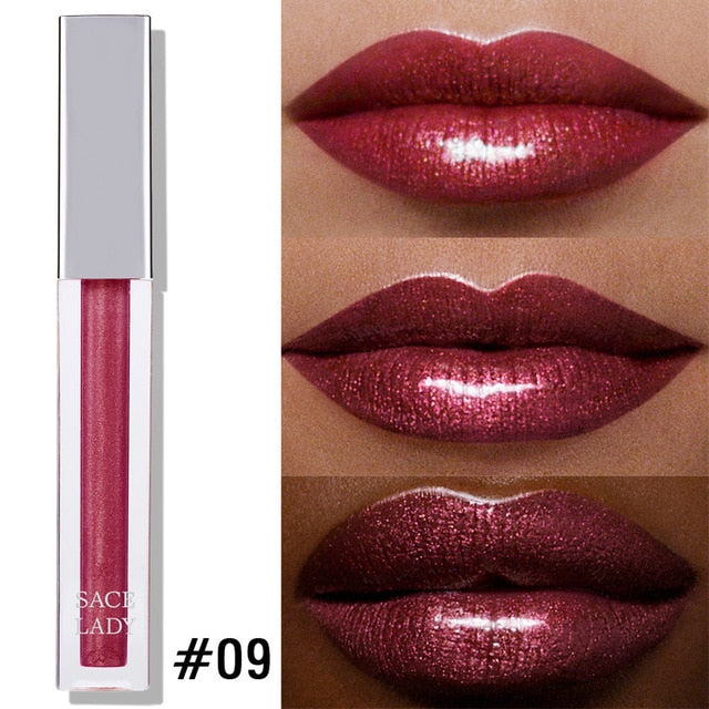 SACE LADY High Shine Lip Gloss Makeup Smooth Buildable Intense Glitter Lip Gloss Beauty Sexy Make Up Moisturizing Cosmetic TSLM2