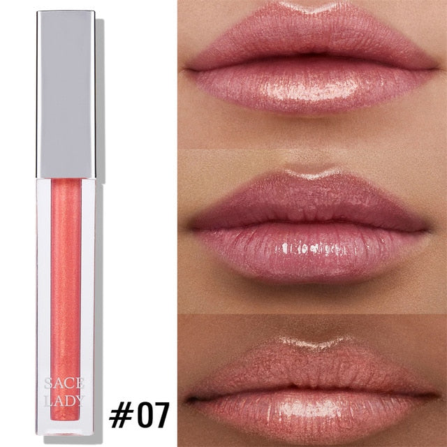 SACE LADY High Shine Lip Gloss Makeup Smooth Buildable Intense Glitter Lip Gloss Beauty Sexy Make Up Moisturizing Cosmetic TSLM2
