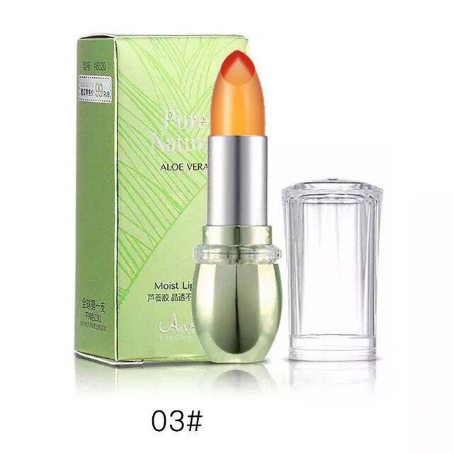 Organic Aloe Vera Natural Moisturizer Jelly Lipstick Temperature Changed Color Waterproof Lip stick Protector Lips Cosmetics