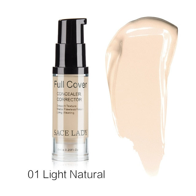 SACE LADY Full Cover 8 Colors Liquid Concealer Makeup 6ml Eye Dark Circles Cream Face Corrector Waterproof Make Up Base Cosmetic