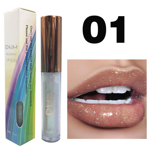 DNM Shimmer Polarized Lipgloss Waterproof Liquid Lipstick Moisturizer Laser Cosmetic High Pearl Glitter Lip Gloss TSLM2