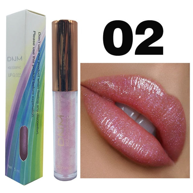 DNM Shimmer Polarized Lipgloss Waterproof Liquid Lipstick Moisturizer Laser Cosmetic High Pearl Glitter Lip Gloss TSLM2