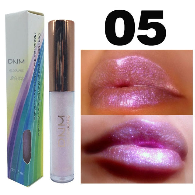 DNM Shimmer Polarized Lipgloss Waterproof Liquid Lipstick Moisturizer Laser Cosmetic High Pearl Glitter Lip Gloss TSLM2