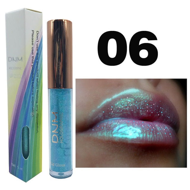 DNM Shimmer Polarized Lipgloss Waterproof Liquid Lipstick Moisturizer Laser Cosmetic High Pearl Glitter Lip Gloss TSLM2